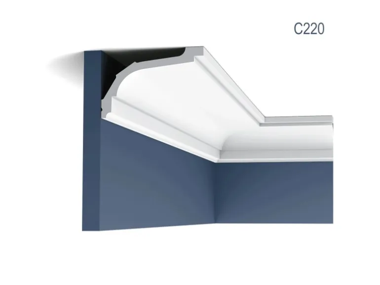 ORAC DECOR C220 LUXXUS Decken Eckleiste Stuckleiste Stuck Dekor Zierprofil 2 m 200 cm x 7,6 cm x 11,6 cm Weiß