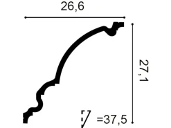 ORAC DECOR C336 LUXXUS Decken Eckleiste Stuckleiste Stuck Dekor Zierprofil 2 m 200 cm x 27,1 cm x 26,6 cm Weiß