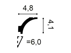 ORAC DECOR C260 LUXXUS Decken Eckleiste Stuckleiste Gesims Dekor Zierprofil 2 m 200 cm x 4,1 cm x 4,8 cm Weiß
