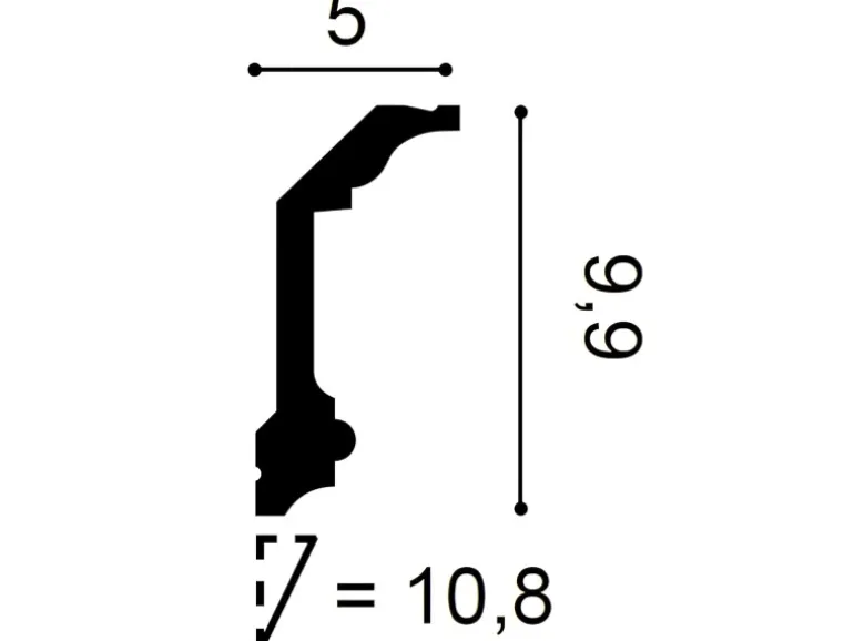 ORAC DECOR C321 LUXXUS Decken Eckleiste Stuckleiste Gesims Dekor Zierprofil 2 m 200 cm x 9,9 cm x 5 cm Weiß