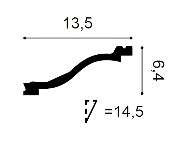 ORAC DECOR C331 LUXXUS Decken Eckleiste Stuckleiste Stuck Dekor Zierprofil 2 m 200 cm x 6,4 cm x 13,5 cm Weiß