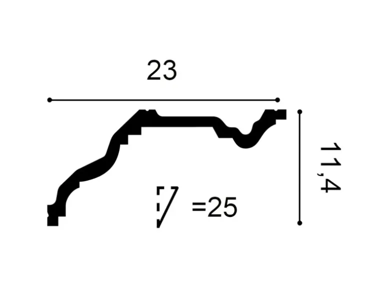 ORAC DECOR C332 LUXXUS Decken Eckleiste Stuckleiste Gesims Dekor Zierprofil 2 m 200 cm x 23 cm x 11,4 cm Weiß