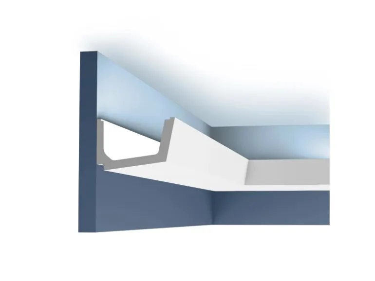 ORAC DECOR C357 LUXXUS Dekor Profilleiste Zierleiste indirekte Beleuchtung 2 m 200 cm x 7,1 cm x 11 cm Weiß