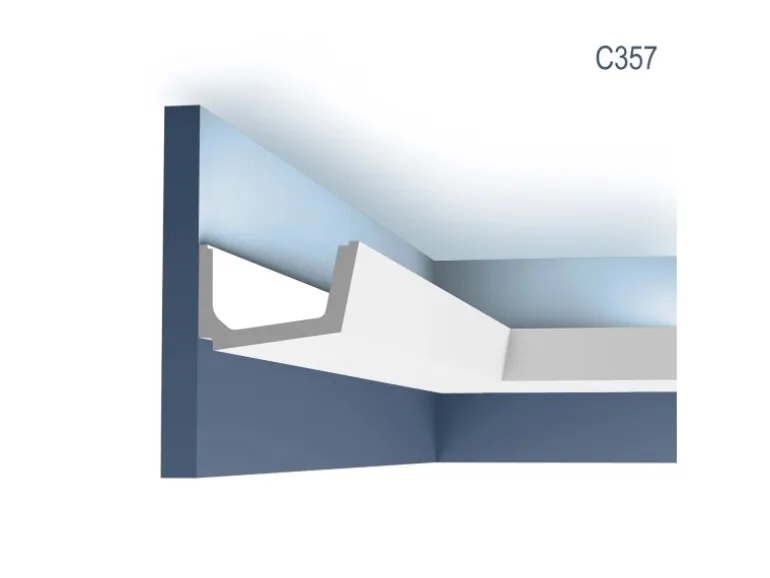ORAC DECOR C357 LUXXUS Dekor Profilleiste Zierleiste indirekte Beleuchtung 2 m 200 cm x 7,1 cm x 11 cm Weiß