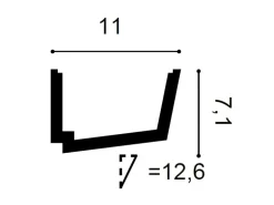ORAC DECOR C357 LUXXUS Dekor Profilleiste Zierleiste indirekte Beleuchtung 2 m 200 cm x 7,1 cm x 11 cm Weiß