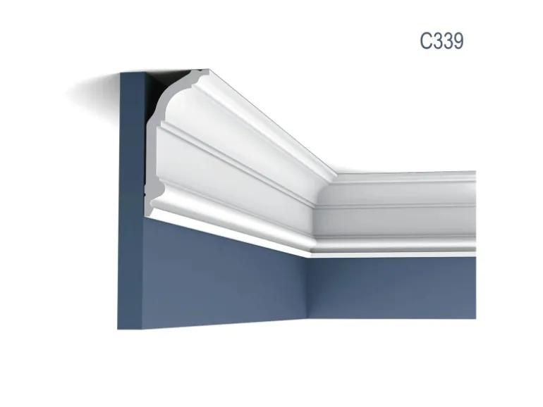 ORAC DECOR C339 LUXXUS Stuck Profil Decken Zierleiste Wand-Dekor-Leiste 2 m 200 cm x 14,1 cm x 6,4 cm Weiß