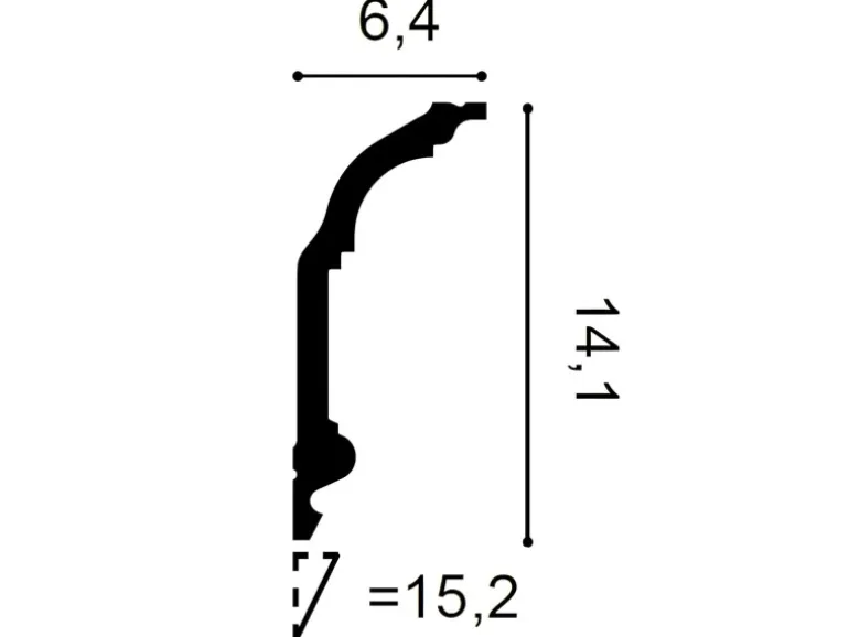 ORAC DECOR C339 LUXXUS Stuck Profil Decken Zierleiste Wand-Dekor-Leiste 2 m 200 cm x 14,1 cm x 6,4 cm Weiß