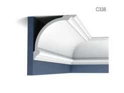 ORAC DECOR C338 LUXXUS Stuck Zierprofil Decken Zierleiste Wand-Dekor-Leiste 2 m 200 cm x 18,4 cm x 18,4 cm Weiß