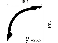 ORAC DECOR C338 LUXXUS Stuck Zierprofil Decken Zierleiste Wand-Dekor-Leiste 2 m 200 cm x 18,4 cm x 18,4 cm Weiß