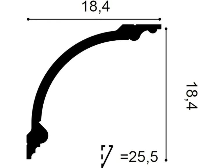 ORAC DECOR C338 LUXXUS Stuck Zierprofil Decken Zierleiste Wand-Dekor-Leiste 2 m 200 cm x 18,4 cm x 18,4 cm Weiß