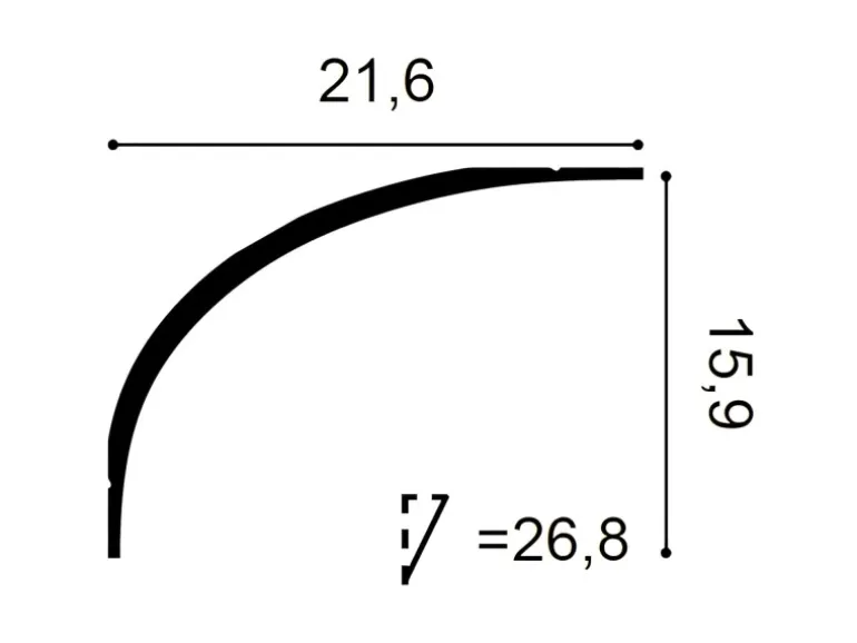 ORAC DECOR C990 LUXXUS Stuckprofil Stuck Gesims Eckleiste Deckengesims Profil 2m 200 cm x 21,6 cm x 15,9 cm Weiß
