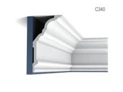 ORAC DECOR C340 LUXXUS Stuck Profil Decken Zierleiste Wand-Dekor-Leiste 2 m 200 cm x 25,6 cm x 13,5 cm Weiß