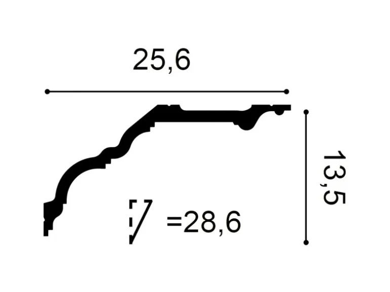 ORAC DECOR C340 LUXXUS Stuck Profil Decken Zierleiste Wand-Dekor-Leiste 2 m 200 cm x 25,6 cm x 13,5 cm Weiß