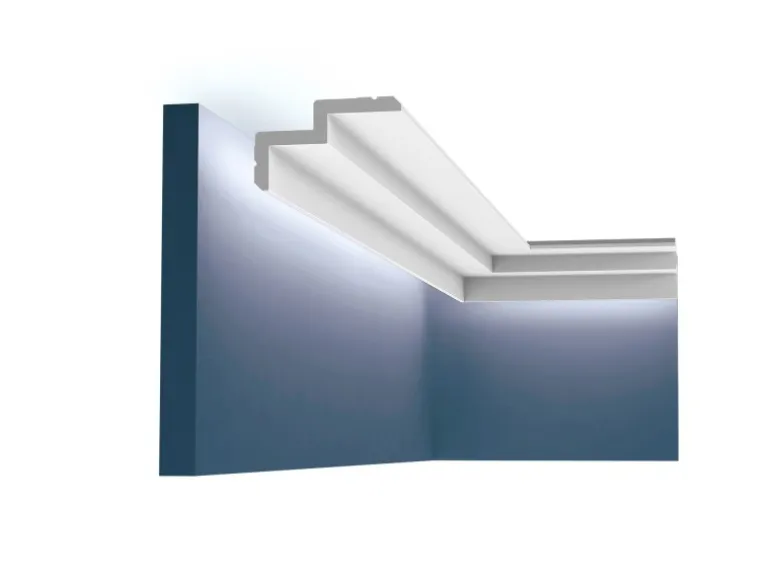 ORAC DECOR C390 MODERN STEPS Eckleiste Zierleiste Indirekte Beleuchtung 2 m 200 cm x 6 cm x 10 cm Weiß