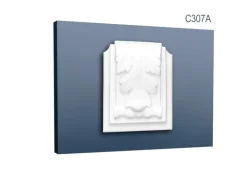 ORAC DECOR C307A LUXXUS Stuck Zierelement Akanthusblatt Wanddekor für C307, 7,5 cm x 9,4 cm x 4 cm Weiß