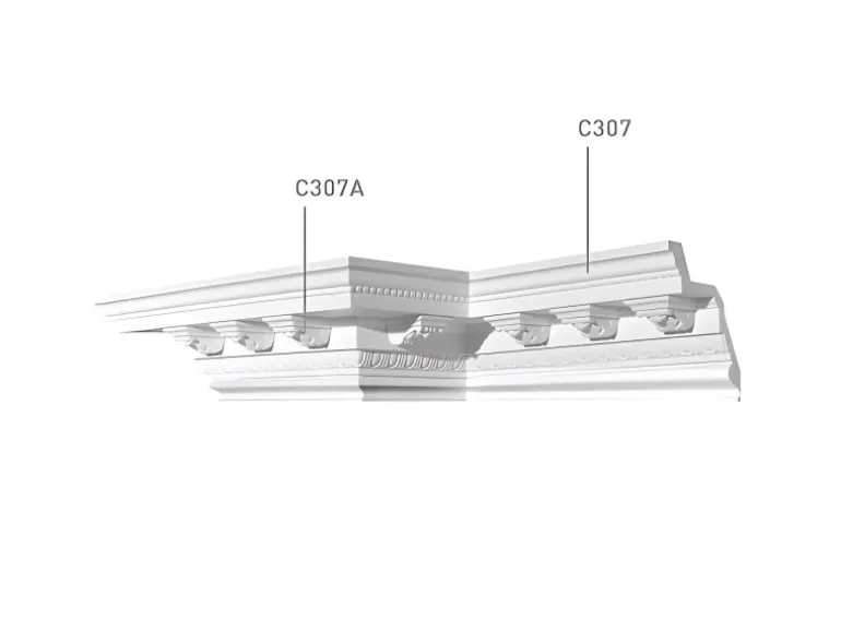 ORAC DECOR C307A LUXXUS Stuck Zierelement Akanthusblatt Wanddekor für C307, 7,5 cm x 9,4 cm x 4 cm Weiß