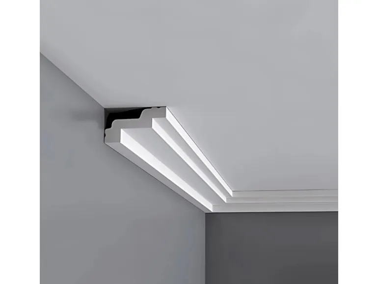 ORAC DECOR CB531 BASIXX Stuck Zierprofil Eck-Wand-Decken-Leiste Dekor kantig 2 m 200 cm x 4,8 cm x 2,6 cm Weiß