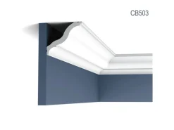 ORAC DECOR CB503N BASIXX Stuck Dekor Zierprofil Zier-Eck-Wand-Decken-Leiste 2 m 200 cm x 9,2 cm x 8,2 cm Weiß