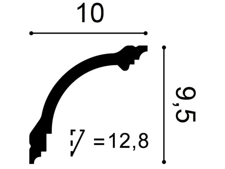 ORAC DECOR CB512N BASIXX Stuckprofil Dekor Zierleiste Eck-Wand-Decken-Leiste 2 m 200 cm x 9,5 cm x 10 cm Weiß