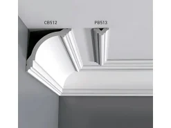 ORAC DECOR CB512N BASIXX Stuckprofil Dekor Zierleiste Eck-Wand-Decken-Leiste 2 m 200 cm x 9,5 cm x 10 cm Weiß