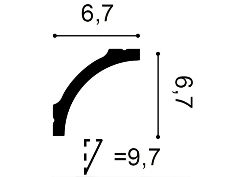 ORAC DECOR CB522N BASIXX Stuck Dekor Zierprofil Zier-Eck-Wand-Decken-Leiste 2 m 200 cm x 6,7 cm x 6,7 cm Weiß