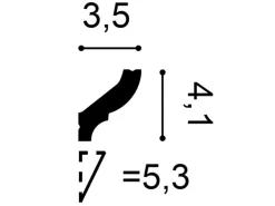 ORAC DECOR CB501N BASIXX Zierprofil Zierleiste Stuck-Eck-Wand-Decken-Leiste 2 m 200 cm x 4,1 cm x 3,5 cm Weiß