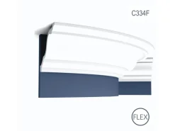 ORAC DECOR C334F LUXXUS Flexible Decken Eckleiste Stuckleiste Dekor Profil 2 m 200 cm x 15 cm x 19,6 cm Weiß