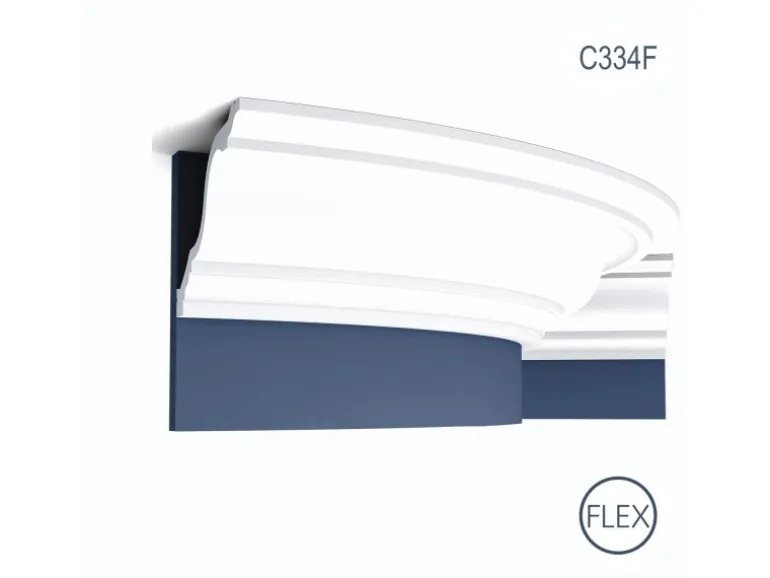 ORAC DECOR C334F LUXXUS Flexible Decken Eckleiste Stuckleiste Dekor Profil 2 m 200 cm x 15 cm x 19,6 cm Weiß