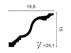 ORAC DECOR C334F LUXXUS Flexible Decken Eckleiste Stuckleiste Dekor Profil 2 m 200 cm x 15 cm x 19,6 cm Weiß