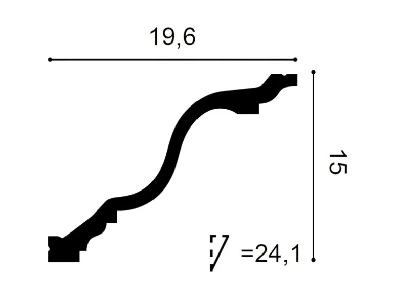 ORAC DECOR C334F LUXXUS Flexible Decken Eckleiste Stuckleiste Dekor Profil 2 m 200 cm x 15 cm x 19,6 cm Weiß