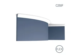 ORAC DECOR C250F LUXXUS flexi Eckleiste Stuckleiste Stuck Dekor Zierprofil 2 m 200 cm x 1,6 cm x 1,6 cm Weiß