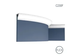 ORAC DECOR C230F LUXXUS flexi Eckleiste Stuckleiste Stuck Dekor Zierprofil 2 m 200 cm x 2,9 cm x 2,9 cm Weiß
