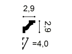 ORAC DECOR C230F LUXXUS flexi Eckleiste Stuckleiste Stuck Dekor Zierprofil 2 m 200 cm x 2,9 cm x 2,9 cm Weiß