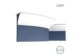 ORAC DECOR C240F LUXXUS flexi Eckleiste Stuckleiste Stuck Dekor Zierprofil 2 m 200 cm x 8 cm x 8 cm Weiß