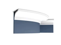 ORAC DECOR C220F LUXXUS Flexible Eckleiste Stuckleiste Gesims Dekor Profil 2 m 200 cm x 7,6 cm x 11,6 cm Weiß