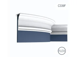 ORAC DECOR C339F LUXXUS Flexible Stuck Zierprofil Decken Wand-Dekor-Leiste 2 m 200 cm x 14,1 cm x 6,4 cm Weiß