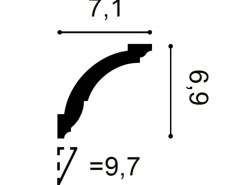 ORAC DECOR CX100 AXXENT Stuck Eckleiste Decken-Leiste Profil Zierelement 2m 200 cm x 6,9 cm x 7,1 cm Weiß