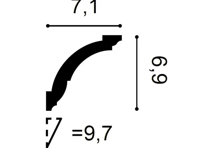 ORAC DECOR CX100 AXXENT Stuck Eckleiste Decken-Leiste Profil Zierelement 2m 200 cm x 6,9 cm x 7,1 cm Weiß