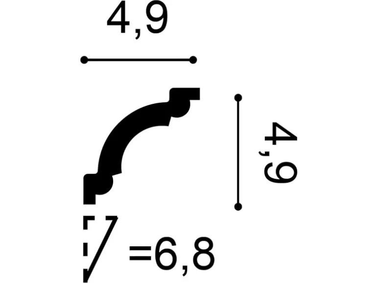 ORAC DECOR CX124 AXXENT Stuck Eckleiste Wand-Decken-Leiste Profil Zierelement 2m 200 cm x 4,9 cm x 4,9 cm Weiß