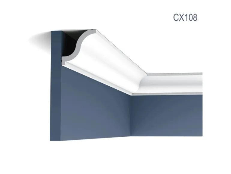 ORAC DECOR CX108 AXXENT Stuck Zierprofil Dekor-Wand-Decken-Leiste Eckleiste 2 m 200 cm x 5,4 cm x 5,5 cm Weiß