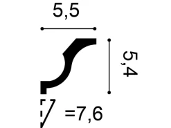 ORAC DECOR CX108 AXXENT Stuck Zierprofil Dekor-Wand-Decken-Leiste Eckleiste 2 m 200 cm x 5,4 cm x 5,5 cm Weiß