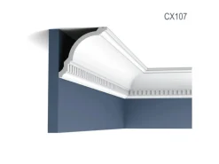 ORAC DECOR CX107 AXXENT Stuckprofil Zierprofil Stuck Dekor-Decken-Eck-Leiste 2 m 200 cm x 11,8 cm x 11,7 cm Weiß