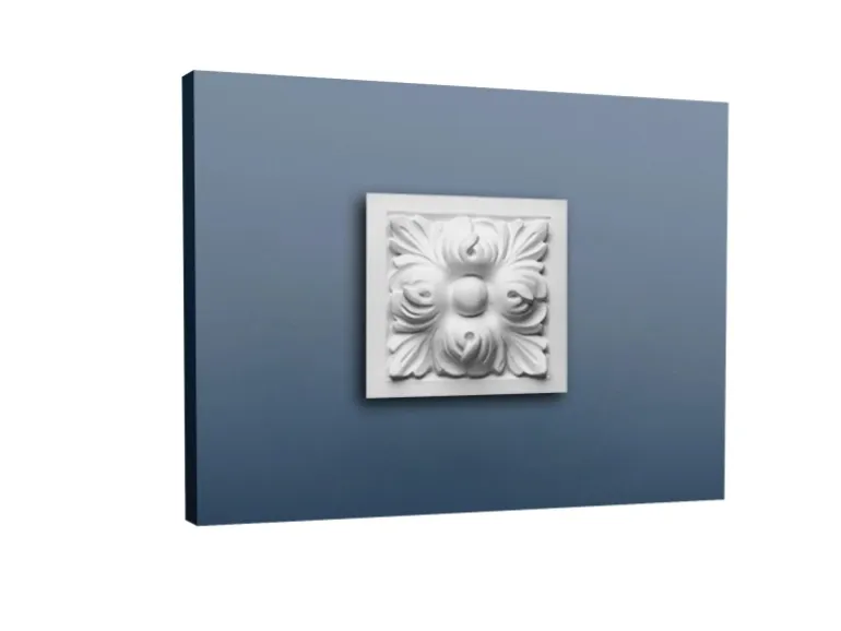 ORAC DECOR D210 LUXXUS Stuck Zierelement Umrandung Decken-Wand Dekor Ornament 9,6 cm x 9,6 cm x 3,5 cm Weiß