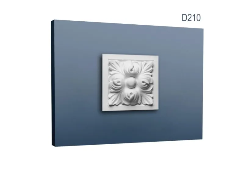 ORAC DECOR D210 LUXXUS Stuck Zierelement Umrandung Decken-Wand Dekor Ornament 9,6 cm x 9,6 cm x 3,5 cm Weiß