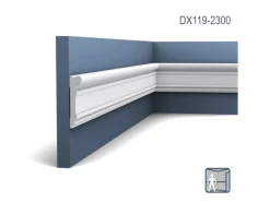 ORAC DECOR DX119-2300 LUXXUS Türumrandung Sockel Kabel Wand Decken Leiste 2,30 m 230 cm x 9,2 cm x 2,2 cm Weiß
