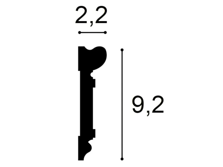 ORAC DECOR DX119-2300 LUXXUS Türumrandung Sockel Kabel Wand Decken Leiste 2,30 m 230 cm x 9,2 cm x 2,2 cm Weiß