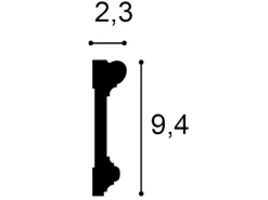 ORAC DECOR DX121-2300 LUXXUS Türumrandung Sockel Kabel Wand Decken Leiste 2,30 m 230 cm x 9,4 cm x 2,3 cm Weiß