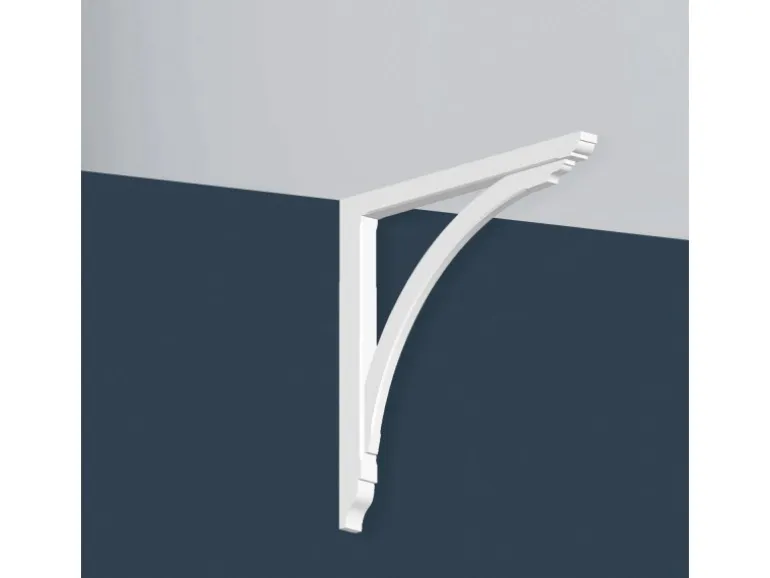 ORAC DECOR GB04 XTERIO Wandhalter für Vordach Fassadenkonsole Zierlement, 5 cm x 74,5 cm x 77 cm Weiß