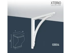 ORAC DECOR GB04 XTERIO Wandhalter für Vordach Fassadenkonsole Zierlement, 5 cm x 74,5 cm x 77 cm Weiß