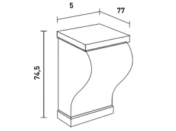 ORAC DECOR GB04 XTERIO Wandhalter für Vordach Fassadenkonsole Zierlement, 5 cm x 74,5 cm x 77 cm Weiß